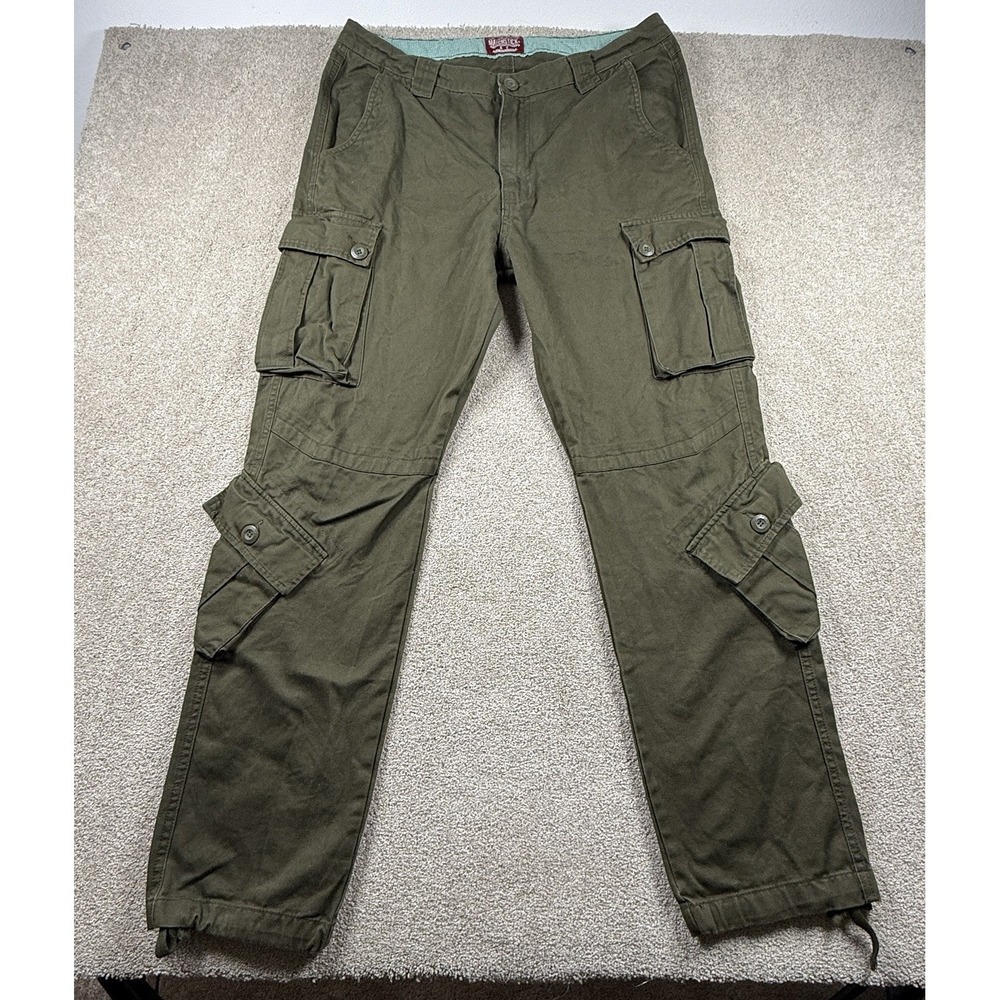 Matchstick Paratrooper Cargo Pants Men's 38x32‎ Olive Green Drawstring Tactical